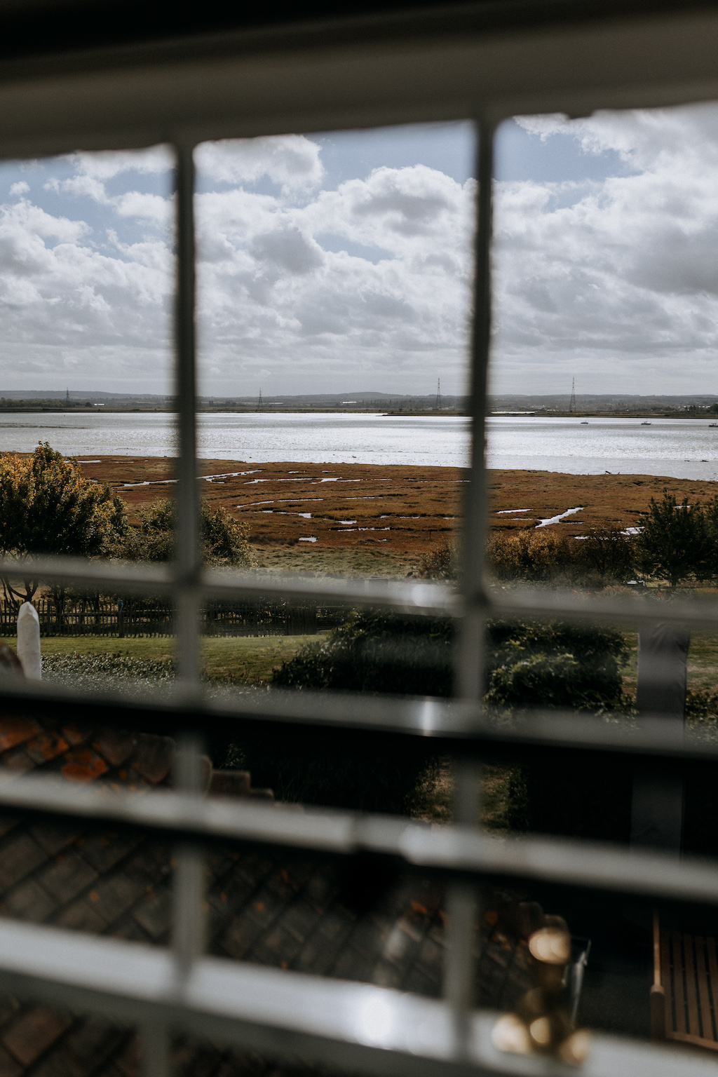 Estuary and wetland view from accommodation at The Harty Estate filming location