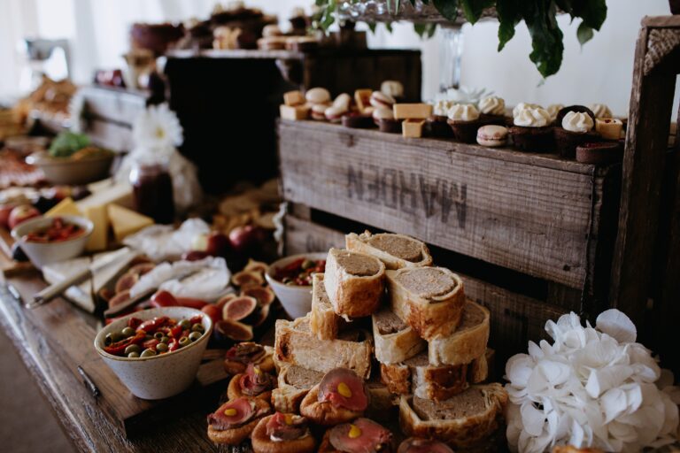 A rustic grazing food spread for a celebration